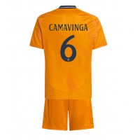 Real Madrid Eduardo Camavinga #6 Bortadräkt Barn 2024-25 Kortärmad (+ Korta byxor)